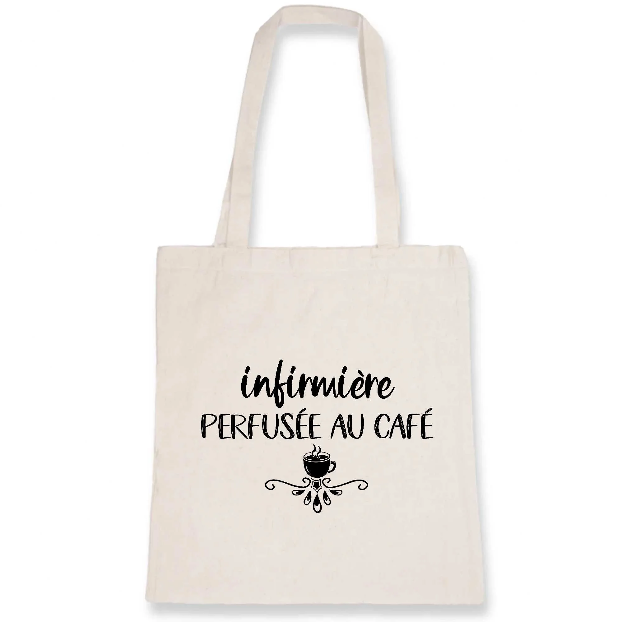 Totebag infirmière – infirmière perfusée au café