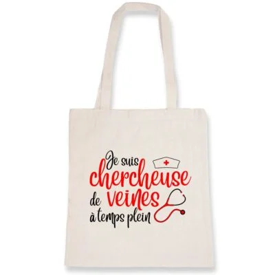 Totebag infirmière – Chercheuse de veines