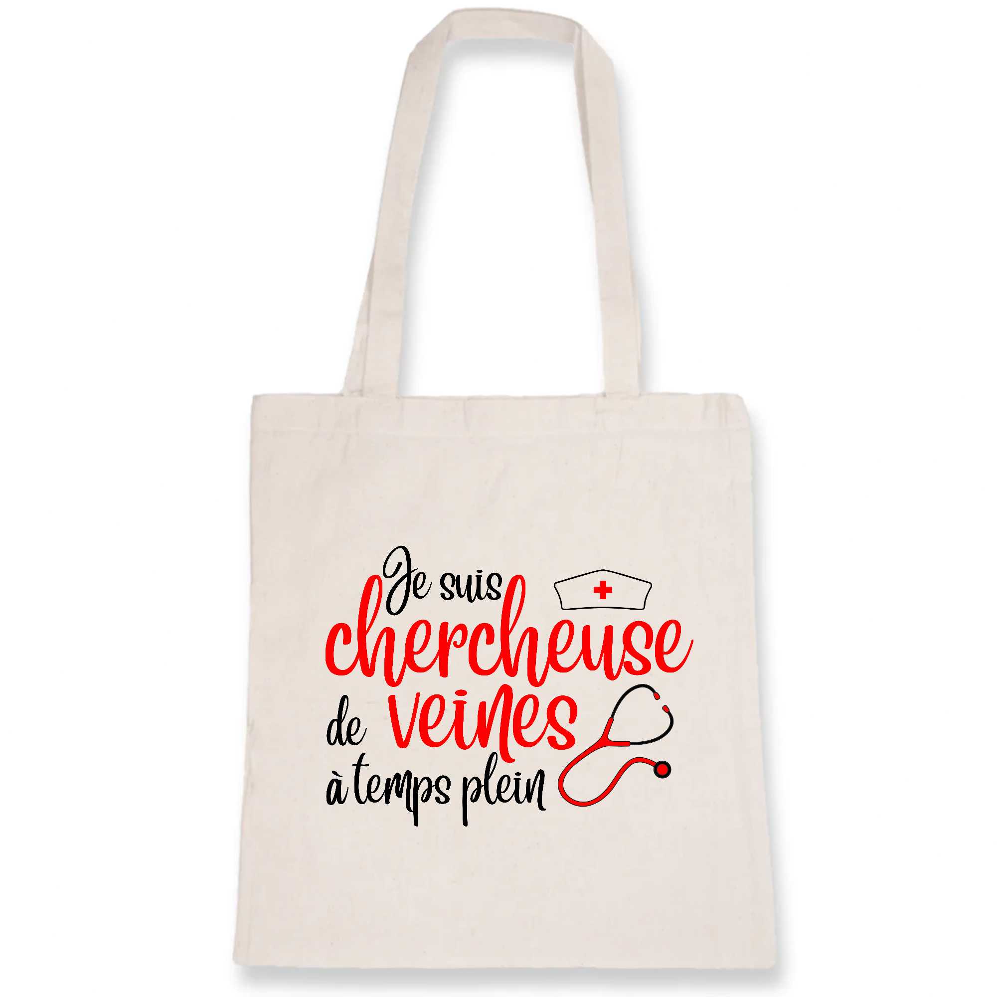 Tote Bag Infirmière - Sac Cabas Coton, Bandoulière - Idée Cadeau Originale - Imprimé En France